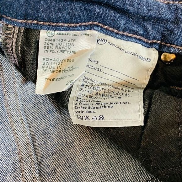 AG The Prima Mid-Rise Cigarette Denim Jeans Sz 25R - Picture 9 of 10